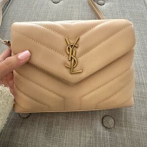 Nude Quilted Crossbody Bag-YSL dupe